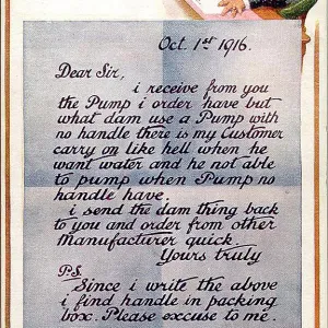 Comic postcard, letter from overseas customer Comic postcard, letter from overseas customer