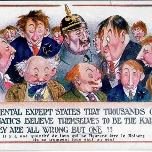 Comic postcard, satire on Kaiser Wilhelm, WW1 Comic postcard, satire on Kaiser Wilhelm, WW1