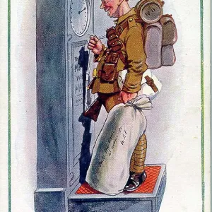 Comic postcard, Soldier in the British Army, WW1 Comic postcard, Soldier in the British Army, WW1