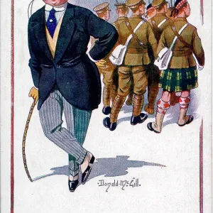 Comic postcard, wartime recruitment, WW1 Comic postcard, wartime recruitment, WW1