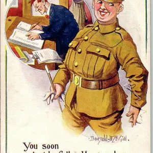 Comic postcard, wartime recruitment, WW2 Comic postcard, wartime recruitment, WW2