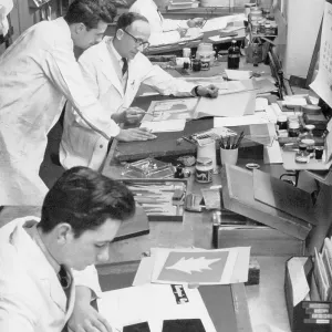 Composing and Retouching at printing works Composing and Retouching at printing works