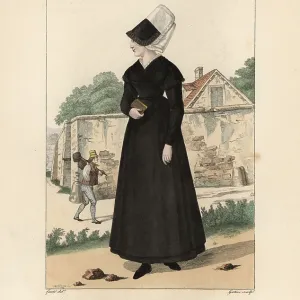 Costume of Coutances Woman in mourning habit