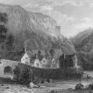 Cottages in a valley at Lynmouth, Devon Cottages in a valley at Lynmouth, Devon