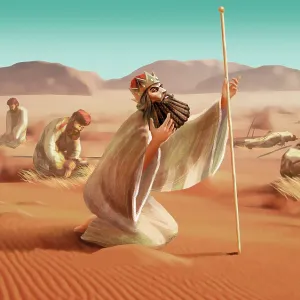 Deteriorating Persian army of Darius the Great in desert Deteriorating Persian army of Darius the Great in desert