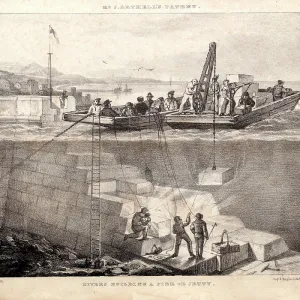 Divers building a pier or jetty Divers building a pier or jetty