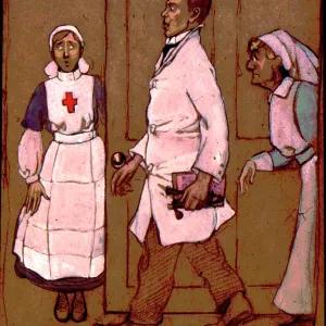 A doctor entering Ward A2, WW1 A doctor entering Ward A2, WW1