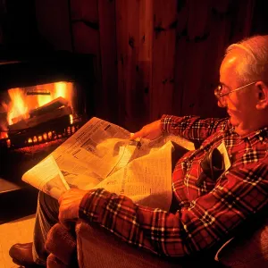 Elderly Retired Man Falling Asleep Sitting in Elderly Retired Man Falling Asleep Sitting in