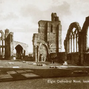 Elgin Cathedral Nave, looking East, Moray, Scotland