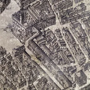 Engraving of a map depicting the Palazzo Vecchio and square Engraving of a map depicting the Palazzo Vecchio and square