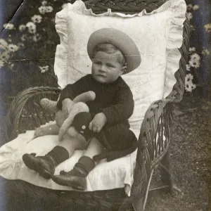 Eric Atherton Smith - young boy aged 3 with his toy drum Eric Atherton Smith - young boy aged 3 with his toy drum
