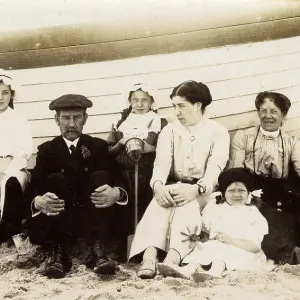 Extended family group at the seaside Extended family group at the seaside