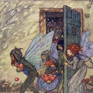 Fairies stealing fruit Fairies stealing fruit