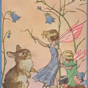 Fairyland - fairies and rabbit Fairyland - fairies and rabbit