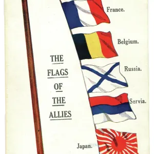 Flags of the Allies run up a flagstaff Flags of the Allies run up a flagstaff