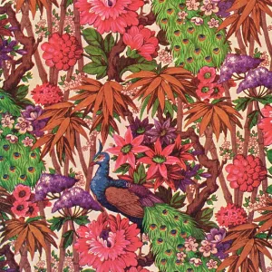 Floral peacock pattern for fabric