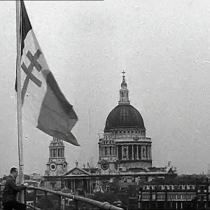 Free French Flag Flying Near St Paul's Cathedral
