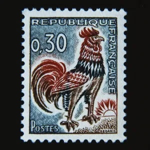 French postage stamp depicting the cockerel French postage stamp depicting the cockerel