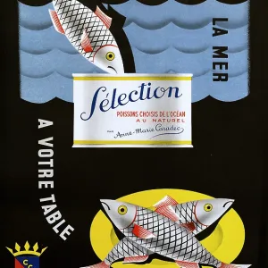 French poster, advertisement for tinned fish French poster, advertisement for tinned fish