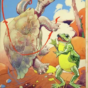 George Ernest Studdy, giant tortoise and frog George Ernest Studdy, giant tortoise and frog
