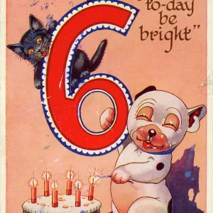 George Studdy, Bonzo birthday postcard George Studdy, Bonzo birthday postcard