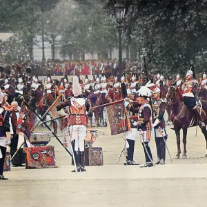 George V presenting new standards to Household Cavalry