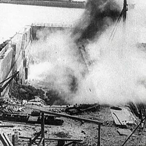 German Fort Being Demolished At Heligoland