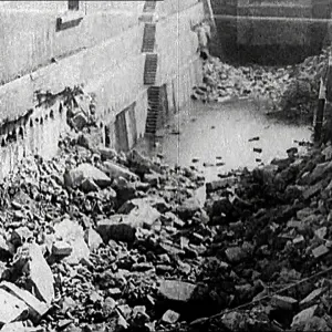 German Fort Being Demolished At Heligoland