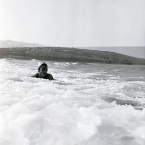 Girl in the Cornish surf Girl in the Cornish surf