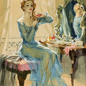 Girl at dressing table by David Wright Girl at dressing table by David Wright