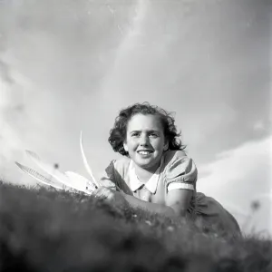 Girl on a hillside Girl on a hillside