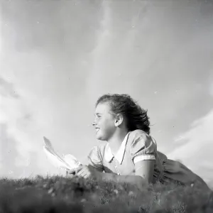 Girl on a hillside Girl on a hillside