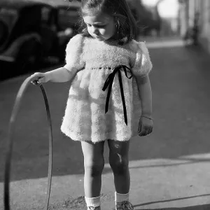 GIRL WITH HOOP 1950S GIRL WITH HOOP 1950S