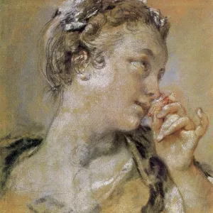 Girl with a Rose, by Boucher Girl with a Rose, by Boucher