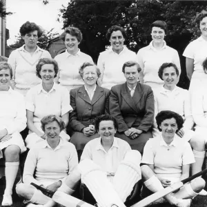 Group photo, women police officers in cricket team Group photo, women police officers in cricket team