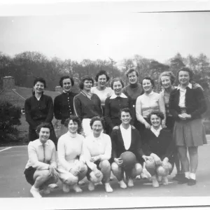 Group photo, women police officers in netball team Group photo, women police officers in netball team