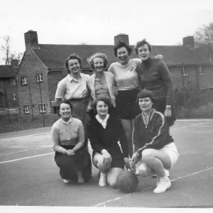 Group photo, women police officers in netball team Group photo, women police officers in netball team