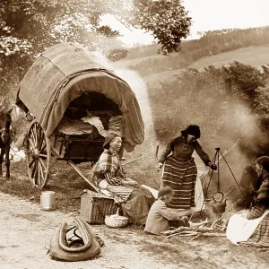 A gypsy encampment, Victorian period