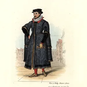 Habit of a wealthy London merchant, time of Elizabeth I