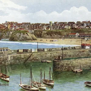 Harbour and Town Beach, Newquay, Cornwall