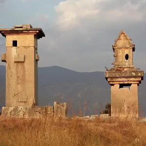 Harpy monument and Lycian pillar tomb, Xanthos, Turkey Harpy monument and Lycian pillar tomb, Xanthos, Turkey