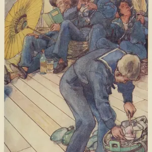 HMS Pinafore, sailors on board deck HMS Pinafore, sailors on board deck