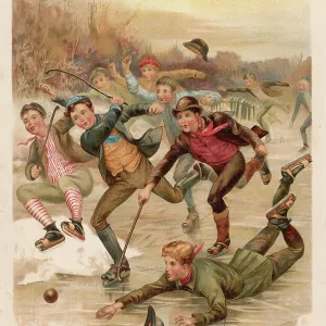 Hockey on the ice, c. 1890 Hockey on the ice, c. 1890
