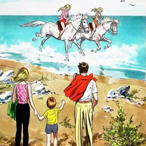 Horse riding in the surf