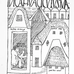 Inca house with storehouses Inca house with storehouses