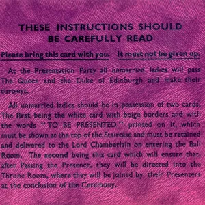 Instructions for a Presentation Party at the Palace