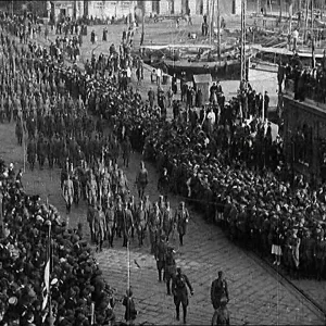 Italian Soldiers Marching Through Fiume, Austria Hungary