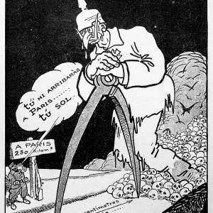 The Kaiser measuring with compass progress of German army The Kaiser measuring with compass progress of German army