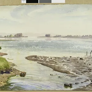 Landscape scene with stretch of water Landscape scene with stretch of water