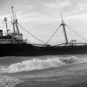 Large ship near the sea shore Large ship near the sea shore
